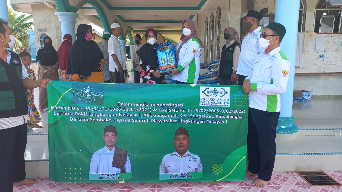 Peringati HUT ke 17, LAZISNU Babel Bagikan 650 Paket Sembako