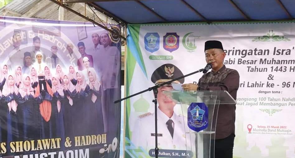 Rayakan Isra Miraj di Desa Bukit Layang, Bupati Bangka Mulkan, Ajak Warga Jaga Kebersamaan dan Kekompakan