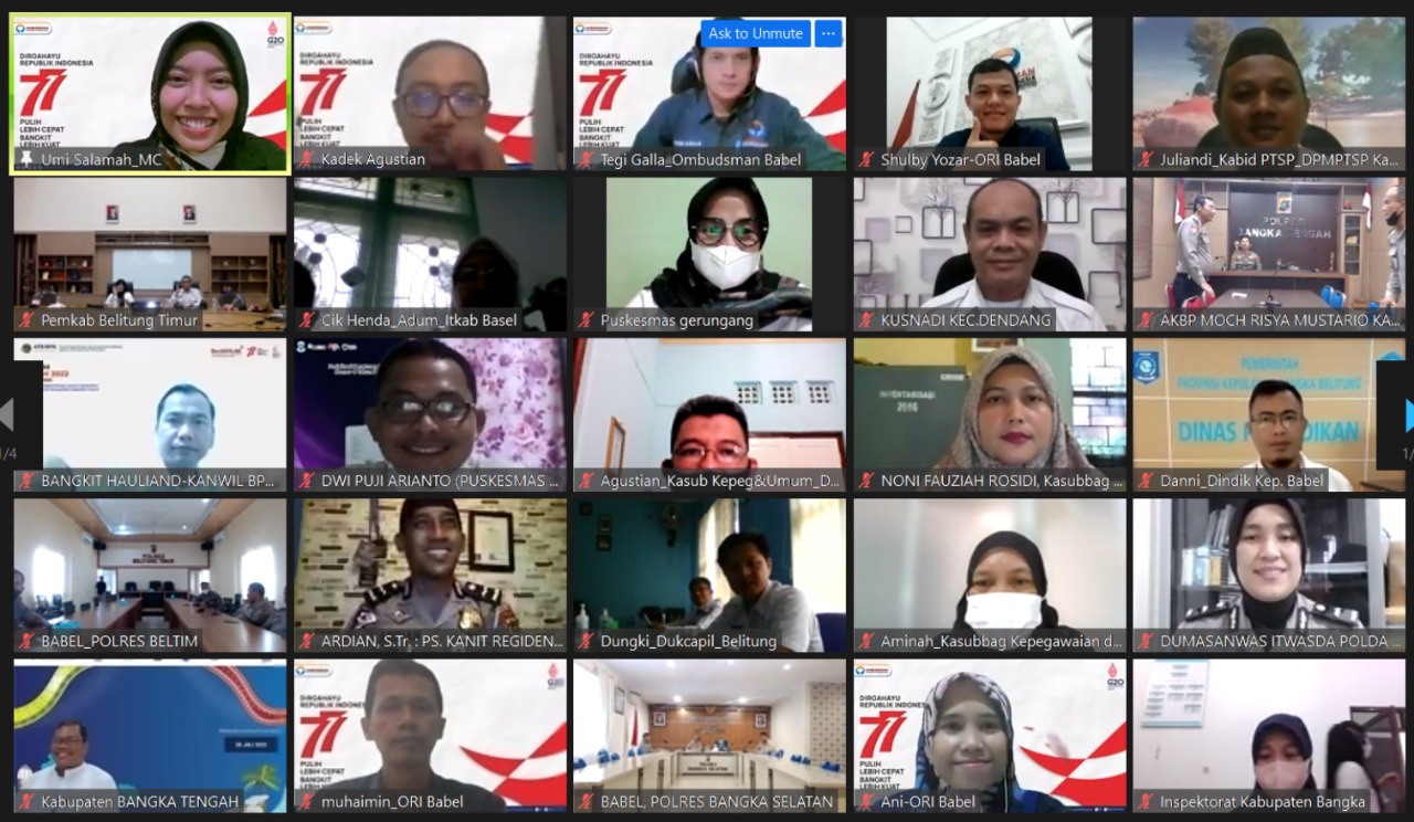 Ombudsman RI Babel Gelar Sosialisasi Perubahan Metode Penilaian Pelayanan Publik Untuk Seluruh Instansi di Babel