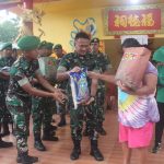 Peringati HUT TNI ke 77, Kompi Senapan B Yonif 141/AYJP Gelar Baksos di Dua Kecamatan