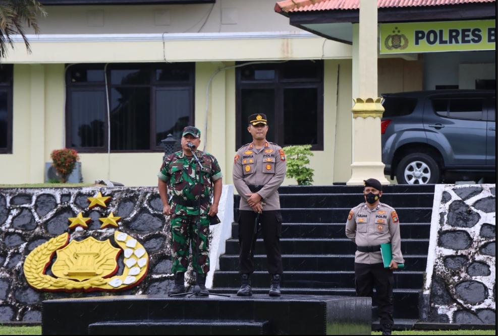 Perkuat Kebersamaan, Polres Bangka Gelar Apel Gabungan Bersama TNI