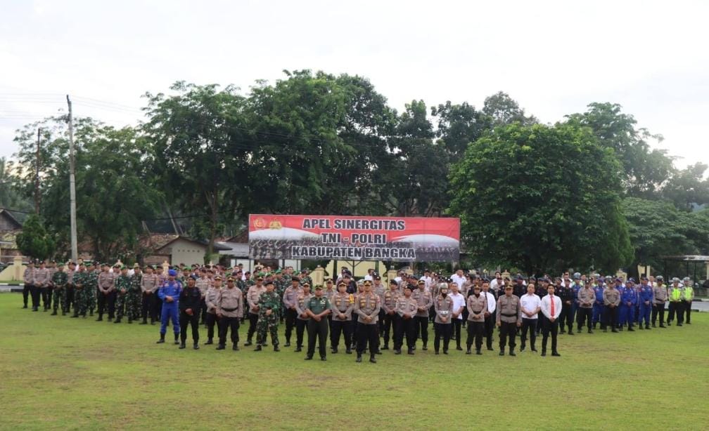 Bina Sinergitas, Polres Bangka Bersama Kodim 0413 Bangka Gelar Apel Bersama
