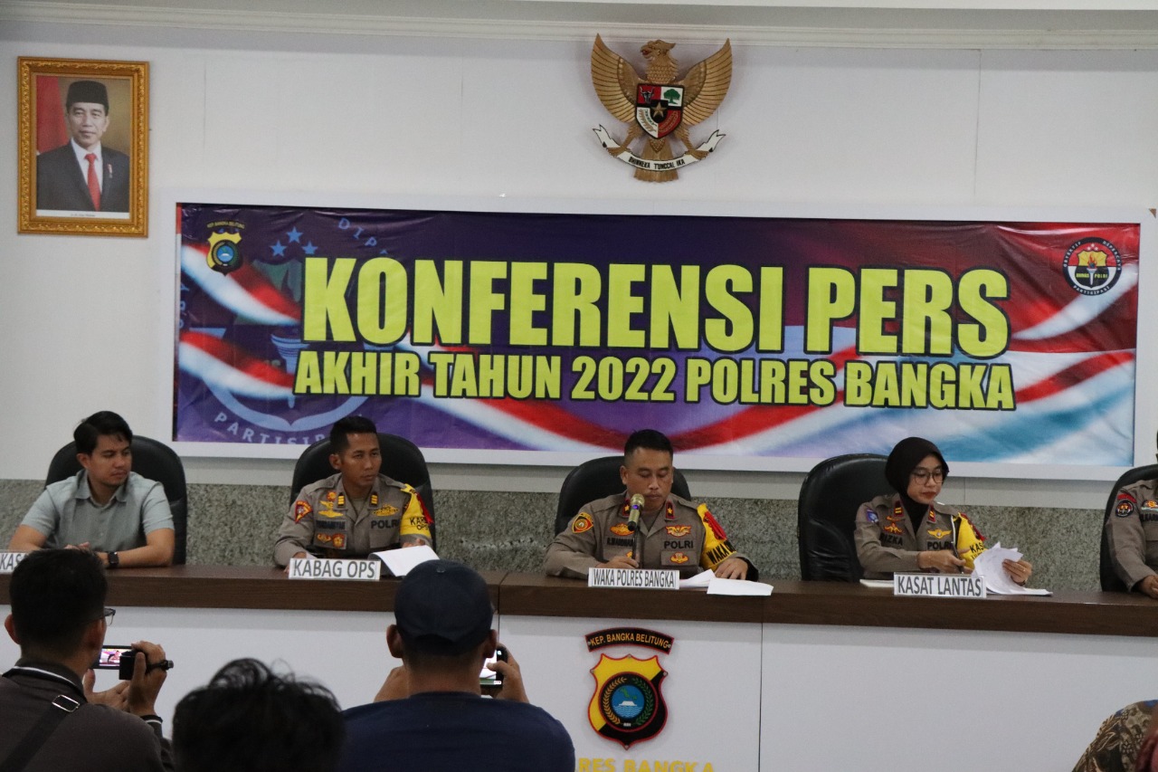 Gelar Konferensi Pers, Polres Bangka Laporkan Capaian Sepanjang Tahun 2022