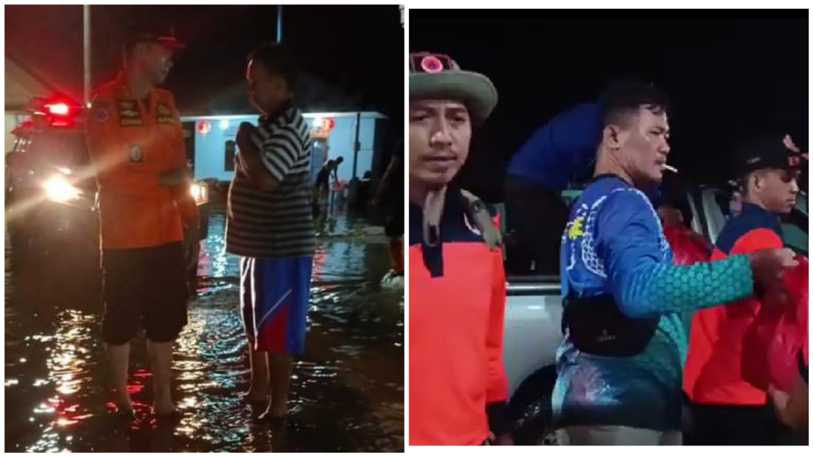 Tangani Bencana Banjir di Desa Gedong, Tidak Hanya Gerak Cepat TRC 119 BPBD Bangka Juga Bagi Sembako