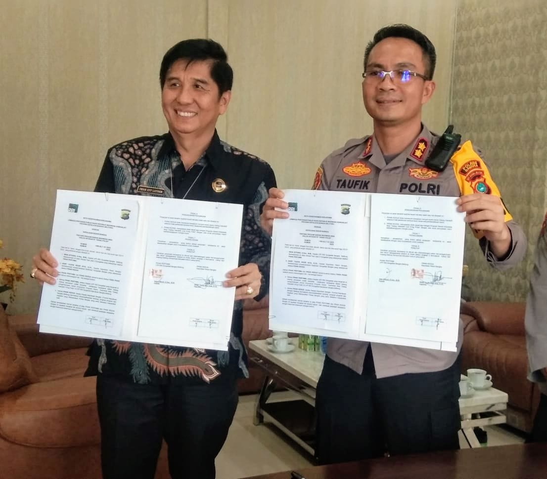 Kunjungi Kantor LPP RRI Sungailiat, Kapolres Bangka Teken MOU