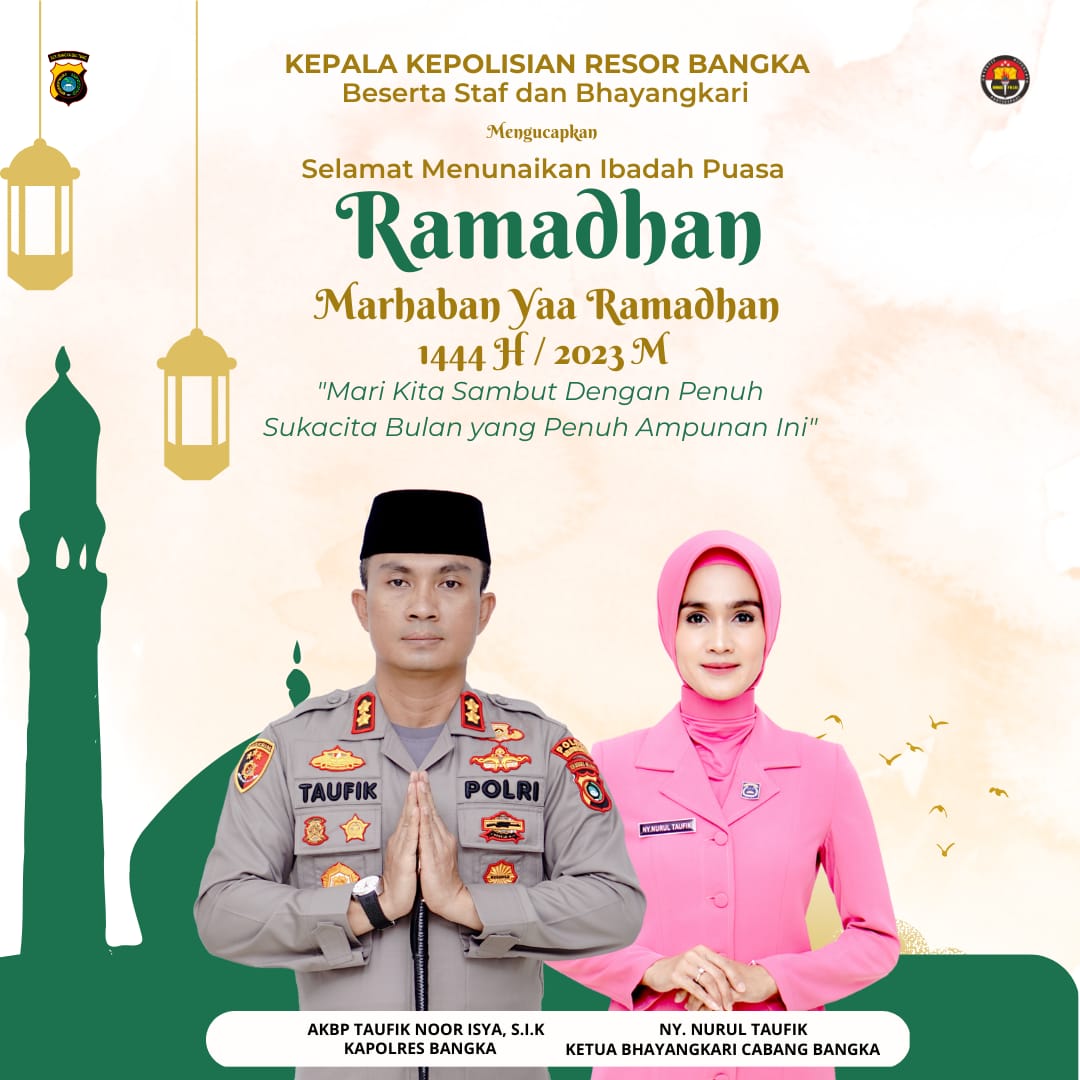 Kapolres Bangka Beserta Bhayangkara da. Staf Ucapkan Ibadah Puasa Ramadhan 1444 H