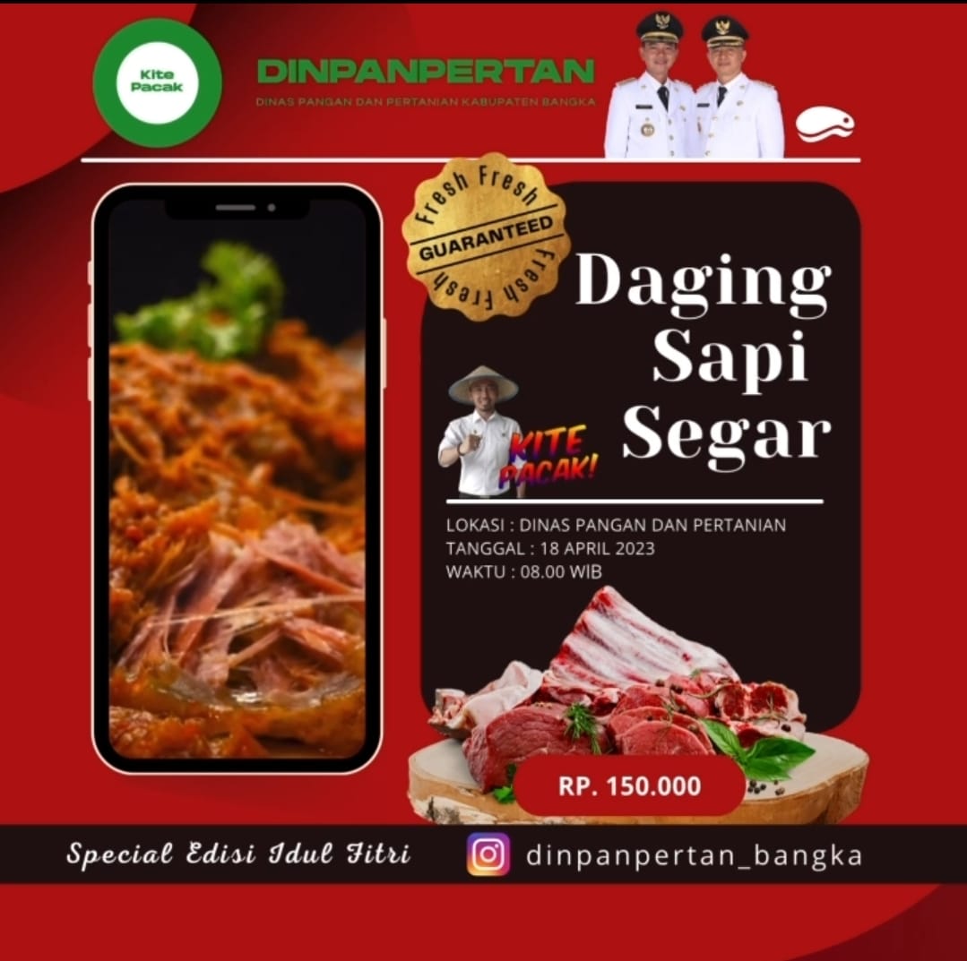 Kontrol Harga Daging Sapi Jelang Lebaran, Dispaper Bangka Gelar Pasar Daging Sapi Segar