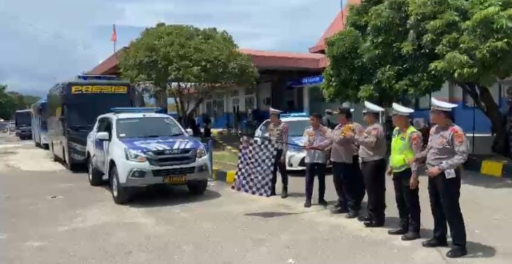 Wakapolres Lepas Program Mudik Gratis Presisi Polres Bangka Barat 2023
