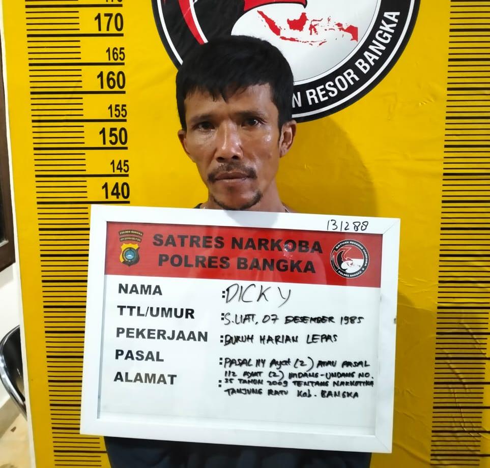 Edarkan Sabu 20.33 Gram, Ricky Dibekuk Tim Kibas Narkoba Polres Bangka