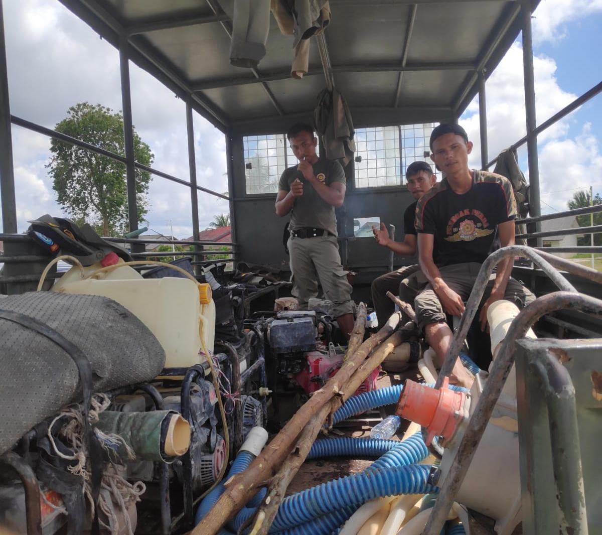 Lahan Pemkab Digarap Penambang Ilegal, Satpol PP Bangka Amankan 8 Unit Mesin TI