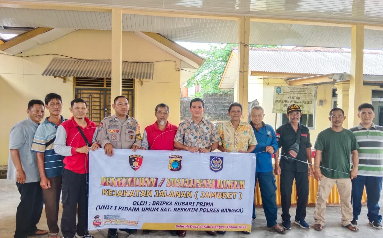 Tingginya Tingkat Kejahatan Jalan "Jambret", Satreskrim Polres Bangka Gelar Penyuluhan dan Sosialisasi di Desa