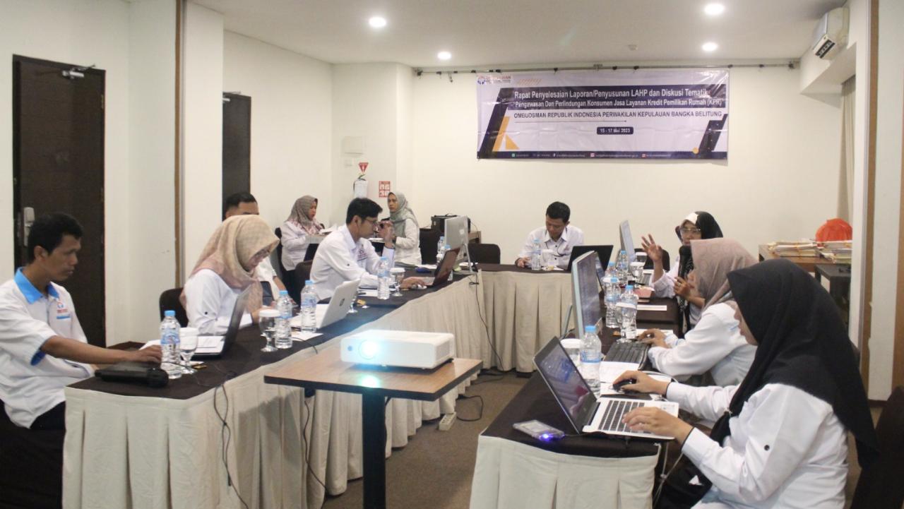 Jalankan UU Nomor 37 Tahun 2008, Ombudsman Babel Lakukan Konsinyering Intensifkan Penyelesaian Laporan