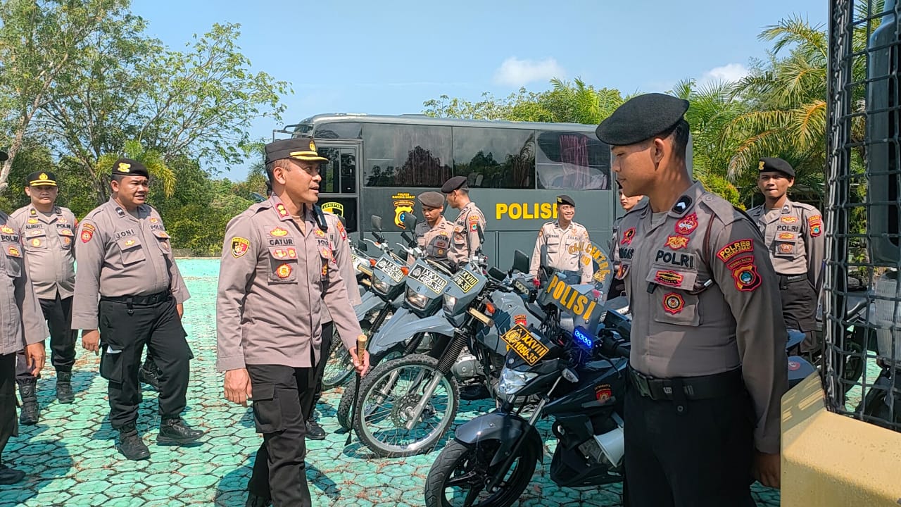 Bersiap Hadapi Pemilu 2024, Polres Bangka Barat Gelar Apel Sarana dan Prasarana