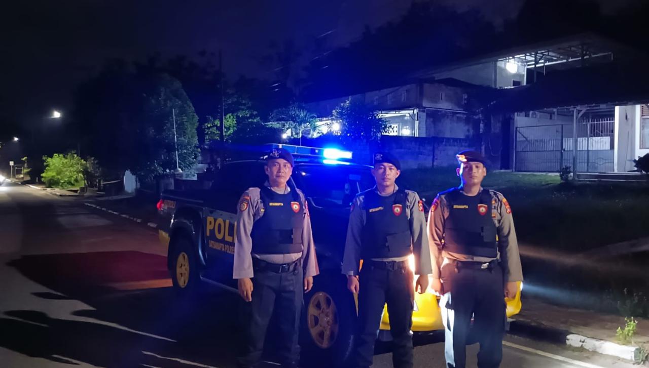 Cegah Tindak Pidana, Sat Samapta Polres Bangka Gelar Patroli Bluelight di Sekitar Kota Sungailiat