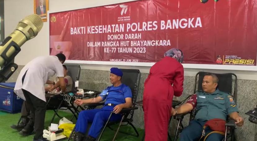 47 Orang Ikuti Donor Darah Yang Digelar Polres Bangka