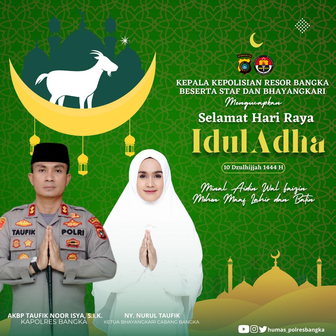 Idul Adha 1444 H, Polres Bangka Kurban 10 Sapi dan 2 Kambing