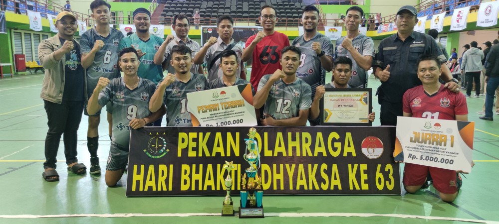 Tim Volly PT Timah Tbk Sabet Juara Satu di Turnamen Kejari Karimun Cup 2023