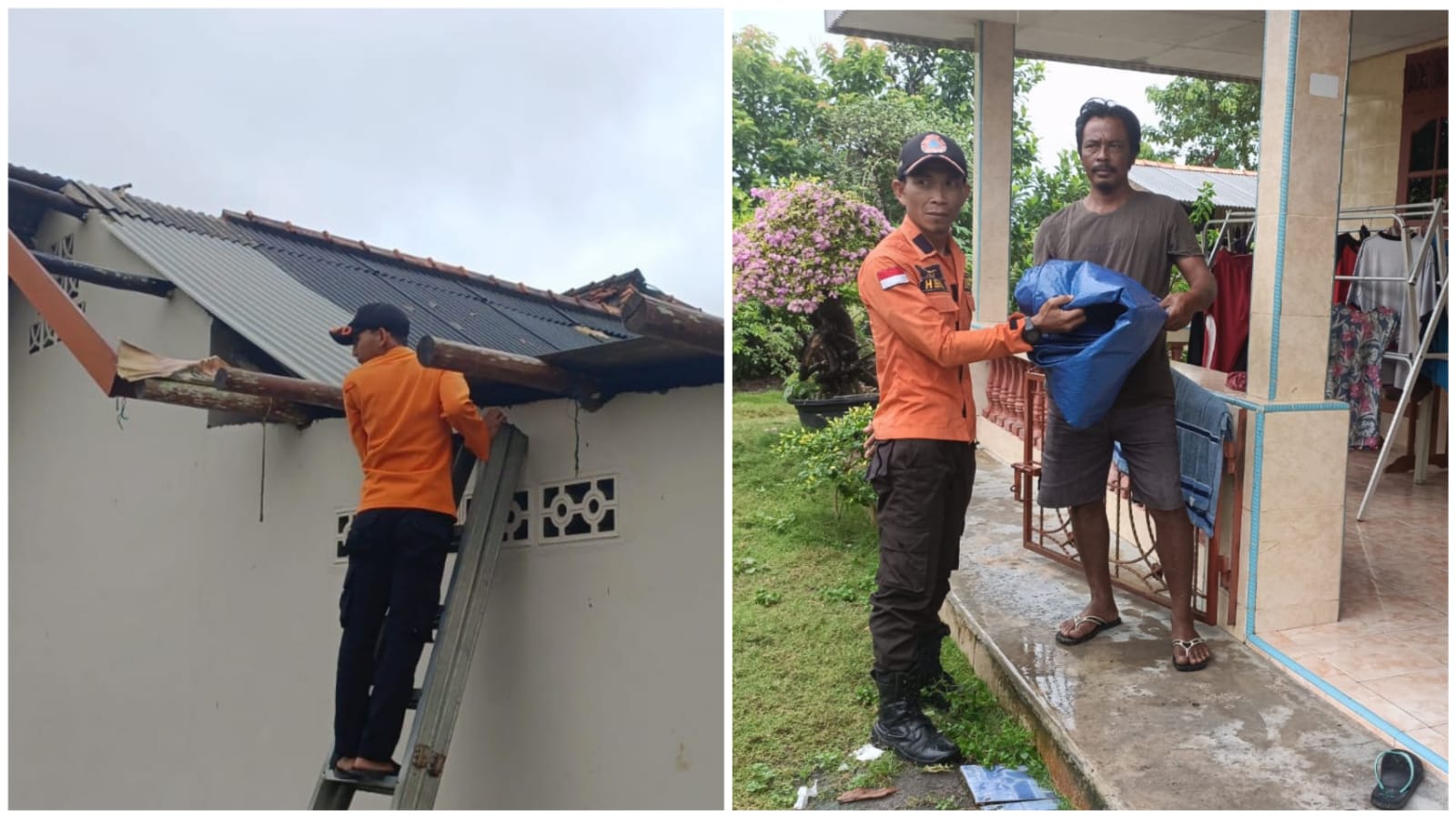 BPBD Bangka Lakukan Asesmen Sekaligus Berikan Bantuan Logistik Musibah Angin Kencang di Dusun Rebo