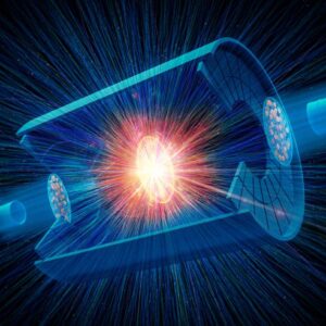 Partikel Melacak Aliran Dari Tabrakan Dua Inti Uranium