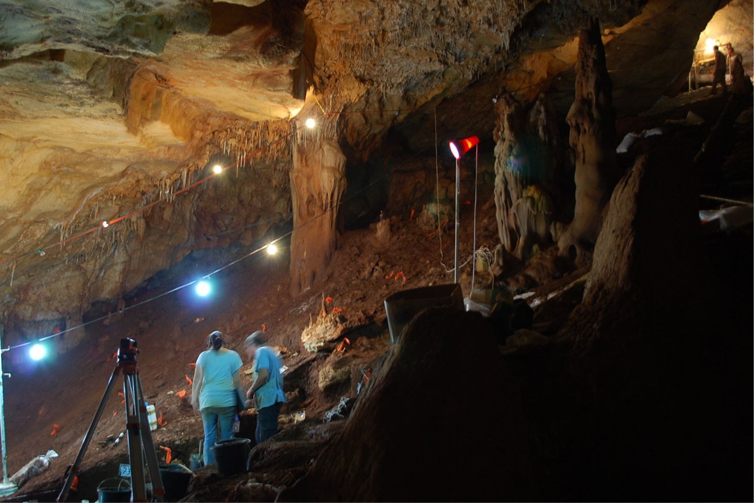 An excavation in Manot Cave.