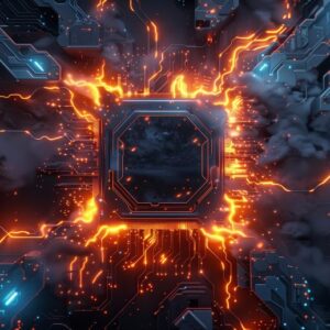 Ilustrasi Konsep Seni Elektronik Sirkuit Termal