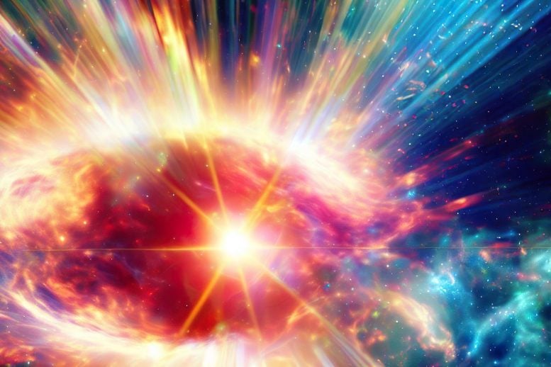 Konsep Seni Ledakan Supernova Astrofisika Abstrak