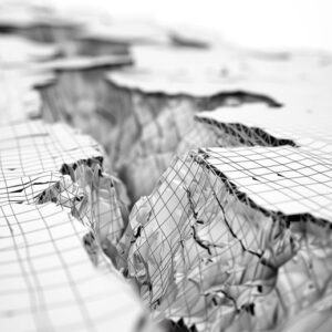 Ilustrasi konsep simulasi fisika geometri gempa bumi