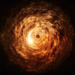 An artist's concept of the supermassive black hole's mid-infrared flare.