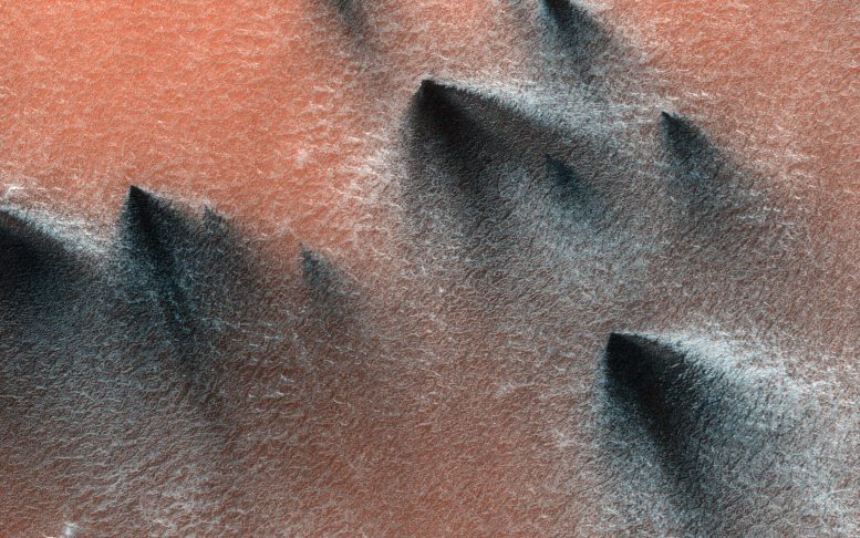 Penggemar Gelap Geyser Gas Mars