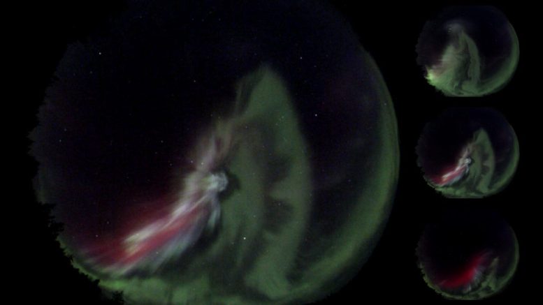 Aurora Borealis Dengan Emisi Kontinum Terstruktur