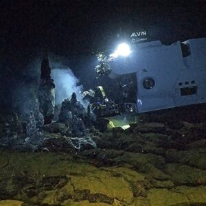 Alvin sampling a hydrothermal vent in 2021.