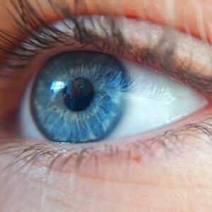 Mata biru tampak dekat