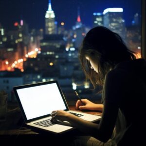 Night Owl Bekerja Akhir Seni Konsep
