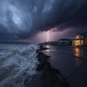 Konsep Seni Pantai Banjir Gempa Bumi
