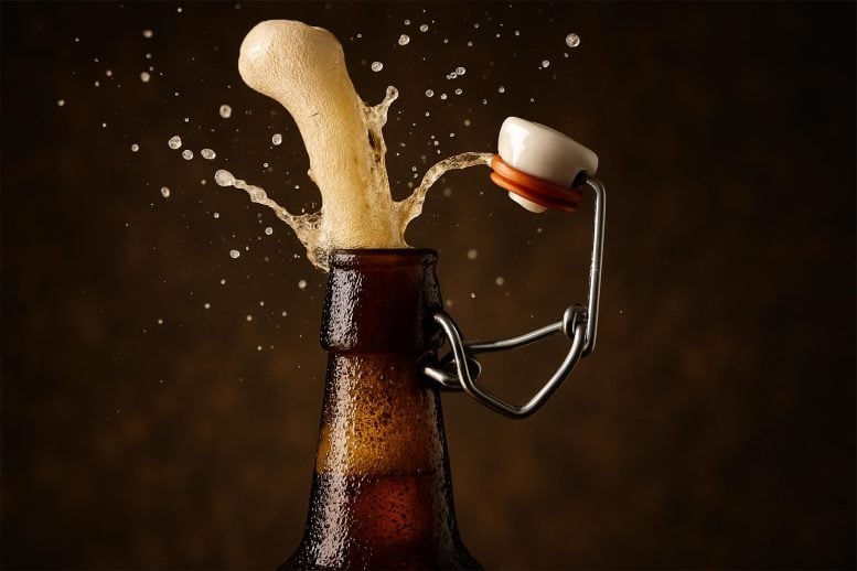 Konsep seni botol bir swing-top