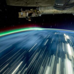 Stasiun Luar Angkasa Internasional di Danau Michigan Tembakan Panjang Panjang