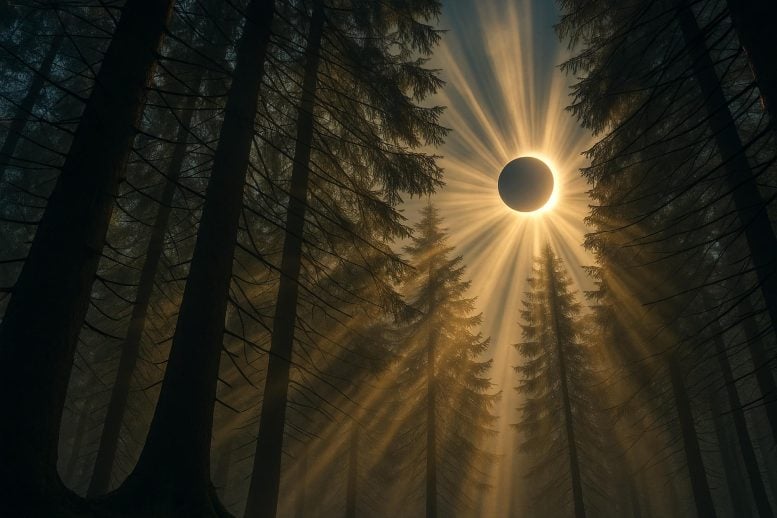 Konsep Seni Eclipse Hutan Trees
