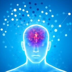 Koneksi Otak Partikel Seni Konsep Dementia