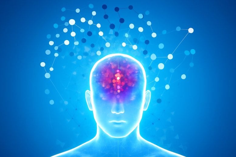 Koneksi Otak Partikel Seni Konsep Dementia