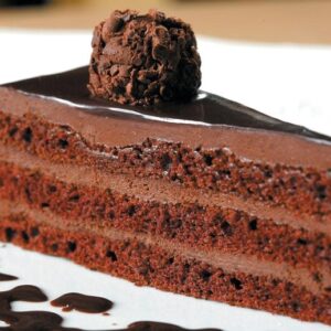 Truffle kue dengan saus cokelat