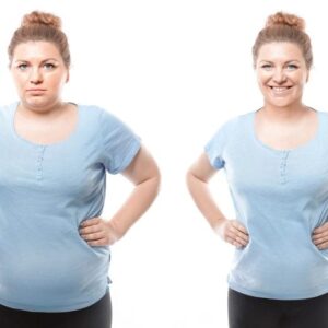 Wanita penurunan berat badan sebelum setelah depan