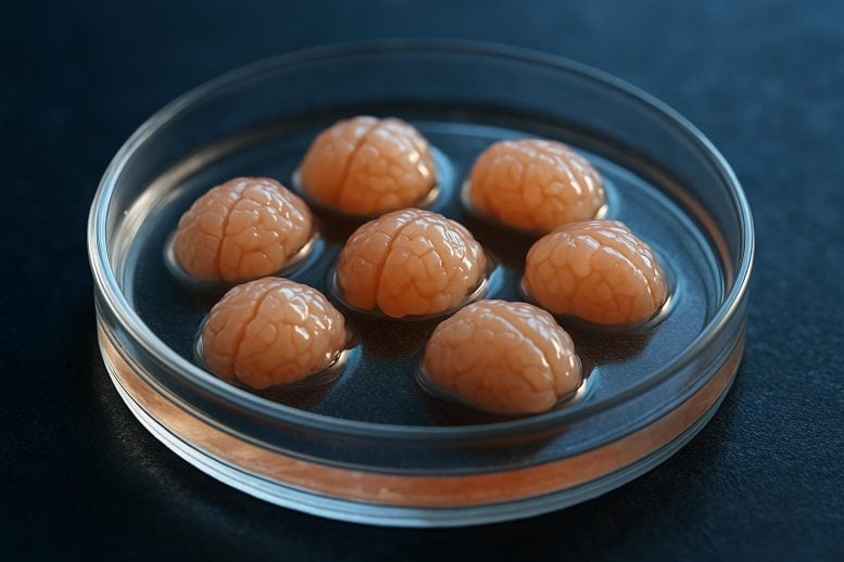 Neuroscience Otak Organoid Petri Dish Art Concept