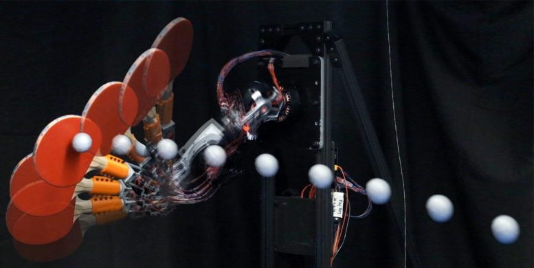 Ping Pong Playing Robot Melakukan Top Spin