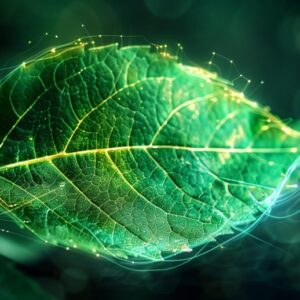 Ilustrasi seni fotosintesis daun tanaman