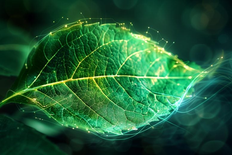 Ilustrasi seni fotosintesis daun tanaman