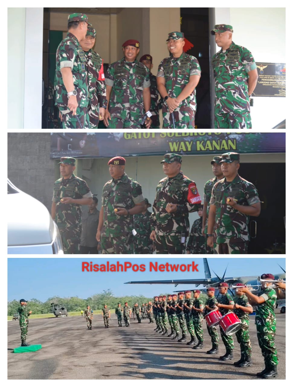 Dandim 0427/Way Kanan Sambut Kedatangan Pangkostrad di Lanud Gatot Soebroto, Way Tuba
