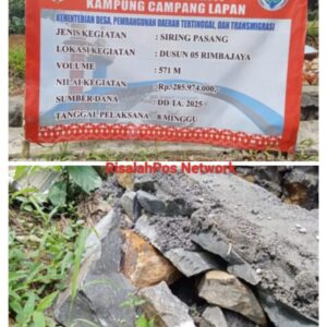 Diduga Pekerjaan Pembuatan Siring Pasang Sepanjang 571 M Dengan Pagu Anggaran Cukup Fantastik: Dikerjakan Asal Jadi