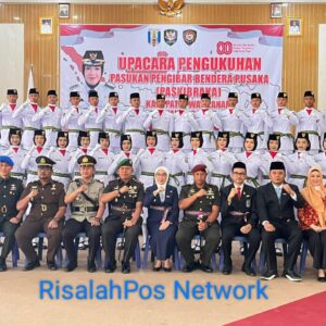 Letkol Arm Sigit Windarto, S.Sos., M.Han Hadiri Upacara Pengukuhan Paskibraka Kabupaten Way Kanan