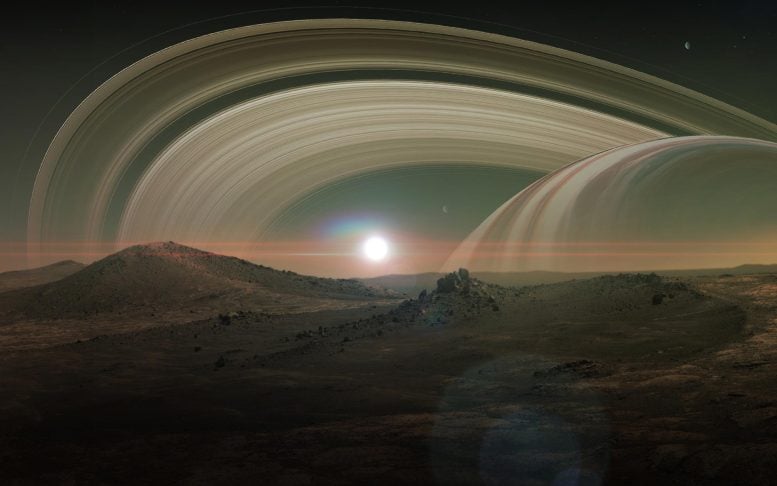 Pemandangan Saturnus dari Titan
