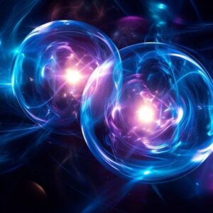 Ilustrasi konsep keterikatan partikel kuantum